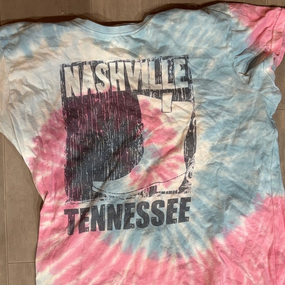 Nashville Tennessee Tie-Dye Kids Tee - Pink & Blue
